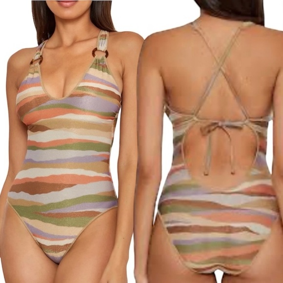 🌻NEW w/tags BECCA Canyon View Londyn One-Piece Swimsuit | Size Small - Picture 1 of 12